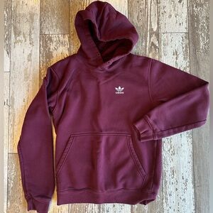 Adidas Originals Adicolor Essentials Trefoil Hoodie in Burgundy